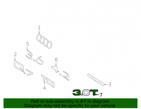 The 3.0T tailgate emblem for the Audi Q7 4L 10-15 chrome