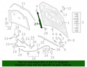 Right bonnet shock absorber Audi Q7 16-