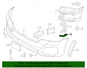 Front bumper mount left wing BMW 5 G30 17-23