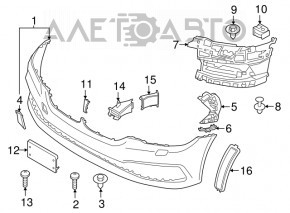 Front bumper mount left wing BMW 5 G30 17-23 broken mount