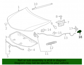 Bonnet release handle interior Lexus RX350 RX450h 10-15 gray