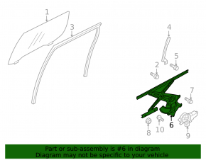 Window lifter with motor rear right Mitsubishi Outlander Sport ASX 10-24