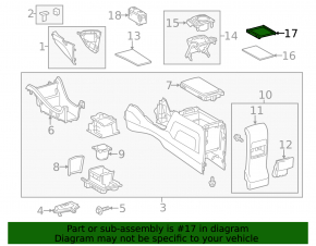 Toyota Prius V 12-17 armrest compartment shelf