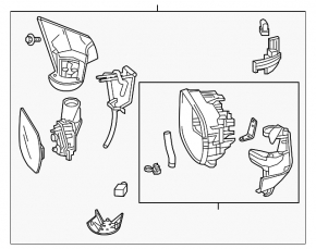 Side mirror left Honda CRV 17-22 9 pins, turn signal, heated, BSM