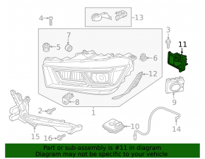 Daytime Running Light Module (DRL) Right Audi Q5 80A 18-20 LED