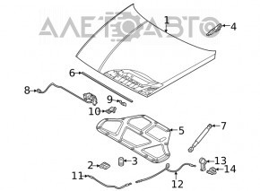 Hyundai Santa Fe 24-26 interior hood release handle
