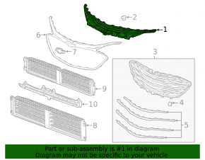 Grille grill Chevrolet Malibu 19- upper part, without radar