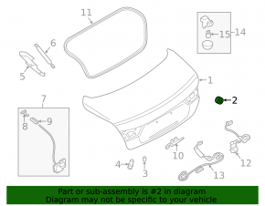 Infiniti Q50 14-23 Trunk Lid Vibration Damper