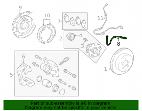 Brake hose rear left Lexus Hs250h 10-12