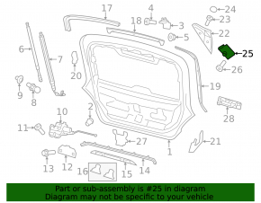 Left tailgate bumper Porsche Panamera 10-16