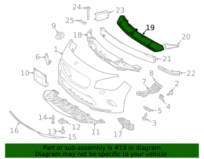 Front bumper mount upper central Mercedes CLA 17-19