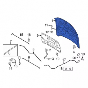 Ford Mustang mk6 15-17 base bare hood