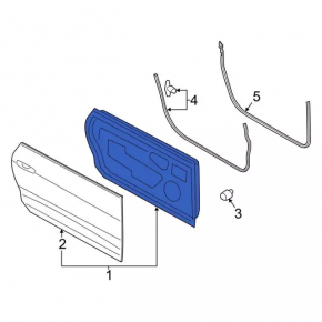 Door bare front right Ford Mustang mk6 15-