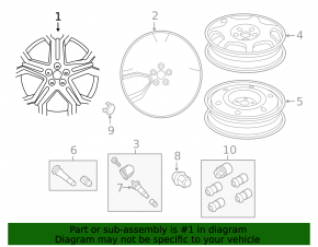 Wheel disk R19 Ford Edge 15-16
