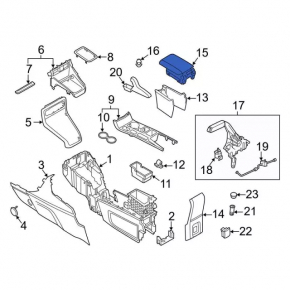 Armrest Ford Ecosport 18-22 black, leather