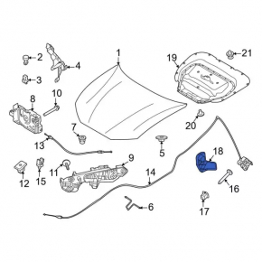 Interior hood release handle Ford Mustang Mach-E 21-23