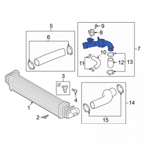 Intercooler pipe right Ford Explorer 20- 2.3T plastic, with valve