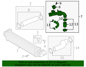 Intercooler pipe right Ford Explorer 20- 2.3T plastic, with valve