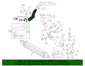 Air pipe right VW Tiguan 09-17 plastic