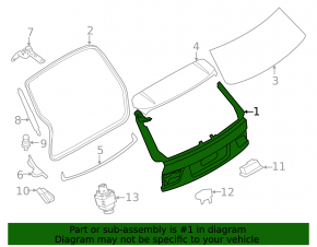 Trunk door bare upper part BMW X5 F15 14-18