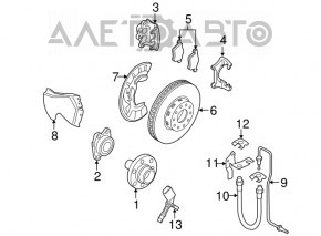 ABS sensor rear left Audi A4 B8 08-16
