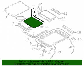 Rear panoramic glass for Audi Q8 19-21