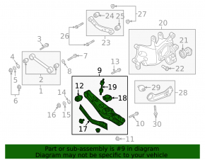 Lower control arm for rear left spring, Kia Sportage 17-22