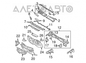 Left plastic windshield wiper grille for Toyota Prius 2009-2010