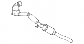 Intake pipe with catalytic converters VW Passat b7 12-15 USA 1.8T mesh torn