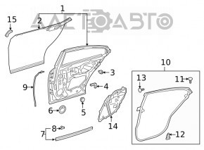 Bare rear left door of Lexus ES 19-26