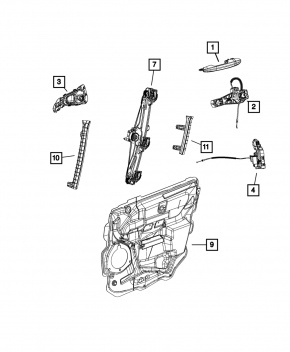 Window lifter with motor front left Fiat 500L 14-19
