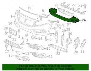 Front Bumper Reinforcement Honda Civic X FC 16-19 Type 1
