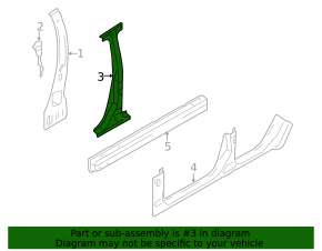 Central left body pillar Infiniti Q50 14-20 with threshold, sawed off