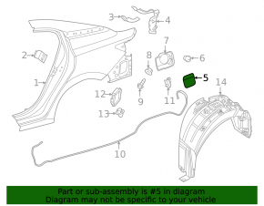 Fuel filler flap with housing Nissan Sentra 20-24