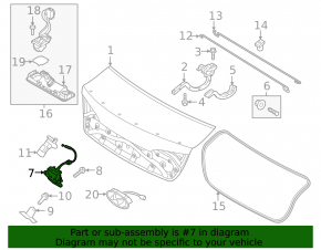 Hyundai Sonata 15-17 trunk lid lock