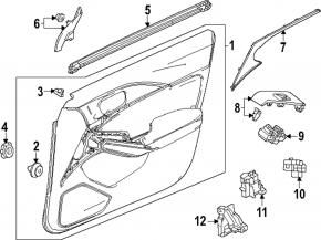 Honda Civic XI FE/FL 22-26 black front right window control trim