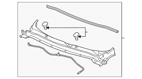 Windscreen wiper grille plastic GMC Terrain 18-