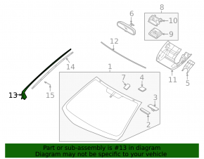 Windshield molding right Hyundai Elantra 21-23