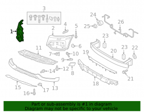 Front bare bumper right Audi Q3 8U 16-18