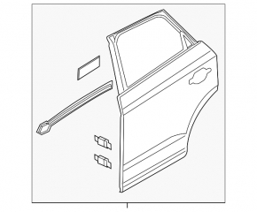 Door assembly rear right Audi Q3 8U 15-18