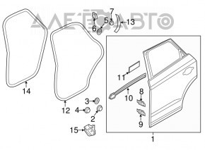 Bare rear right door Audi Q3 8U 15-18 graphite LX7R, dents