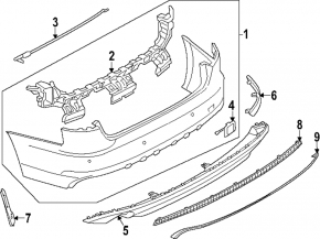 Rear bumper seal, inner left, Audi A4 B9 17-19 S-Line