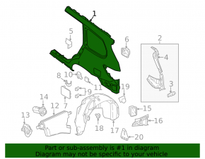 Sunset wing rear right Nissan Pathfinder 13-20 white