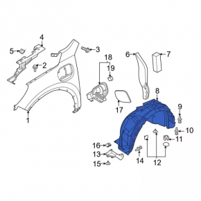 Front left fender liner for Ford Escape 20-25