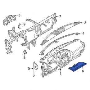 Ford Bronco Sport 2021-26 passenger footwell trim panel, black