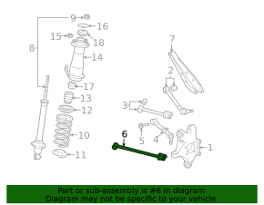 Lower rear left trailing arm Lexus IS250 IS300 IS350 06-13