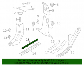 Front left door sill insert for BMW X7 G07 19-26, chrome with backlight, M-Sport
