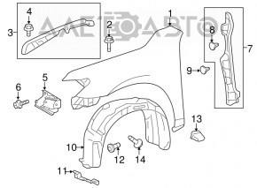 Front left wing Toyota Camry v50 12-14 usa black 218, pokes