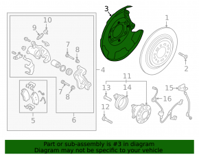 Rear left brake disc cover Hyundai Venue 20-26