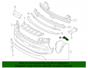 Front bumper mount, right fender, Nissan Kicks 25-26